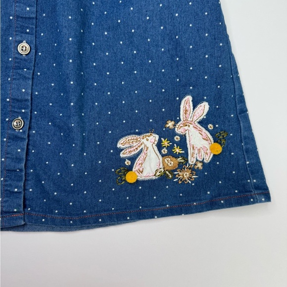 Spring/Easter Bunny Long Sleeve Denim Dress Size 5T - Picture 4 of 6